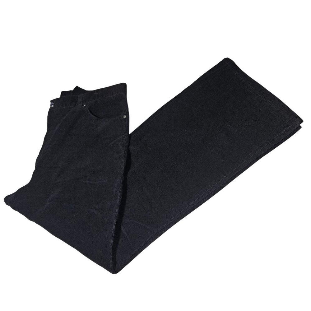 Jones New York Black Corduroy Pants Womens Plus Size 18W Boot Cut High Waist